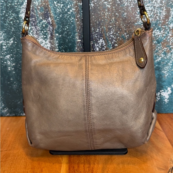 Coach Ashley Vintage Y2K Metallic Bronze Pleated Leather East/West Duffle (GUC) - Picture 5 of 14